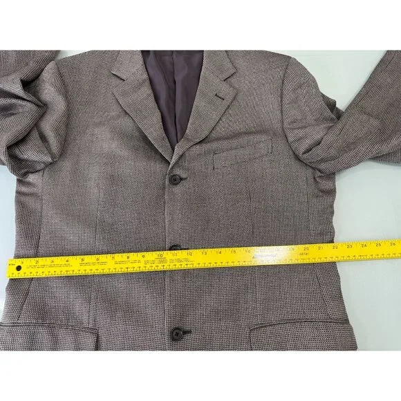Ermenegildo Zegna Soft Knit Blazer 56L Silk Wool 3 Button Ventless Black White